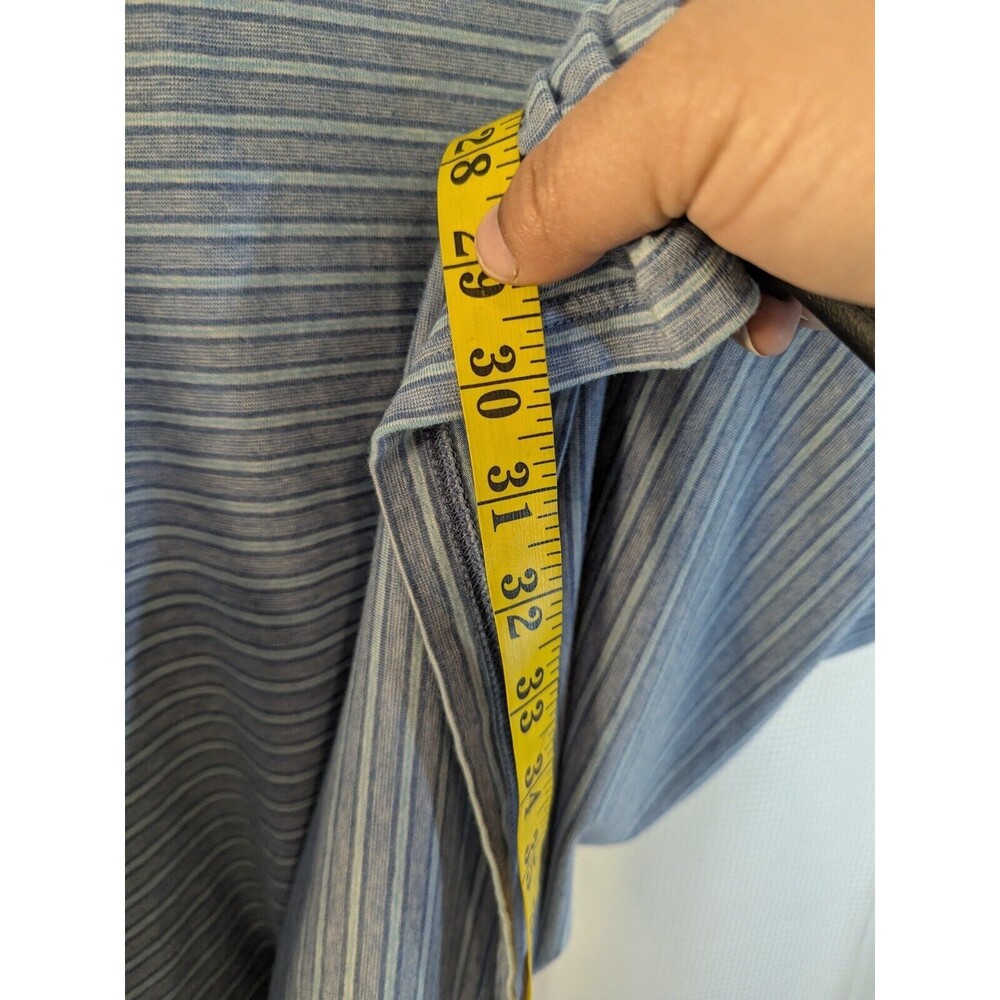 Faherty Shirt Men's Size XL Short Sleeve Polo Button Front Blue Striped (I14) - Picture 5 of 5